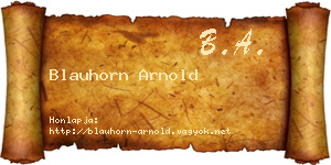 Blauhorn Arnold névjegykártya